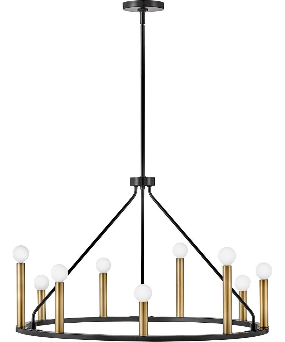 Siggiewi Black Brass Nine Candle Chandelier