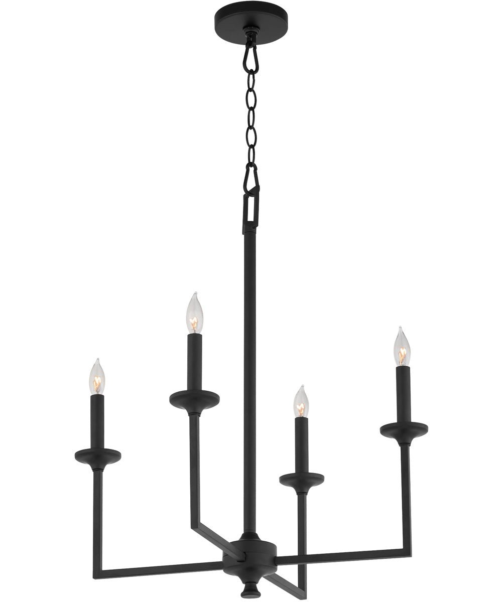 Brist Matte Black Four Candle Modern Chandelier – image 2