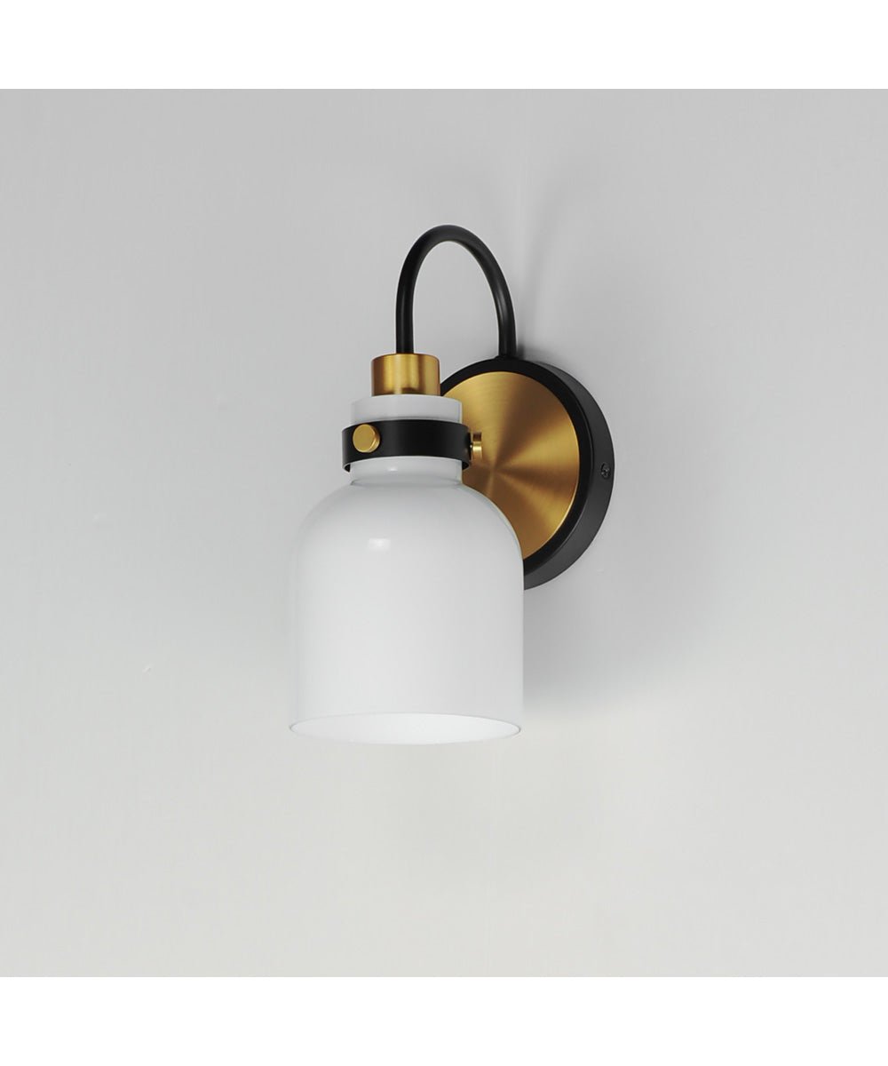 Ucanha Opal Glass Bell Head Satin Brass Wall Sconce – image 2