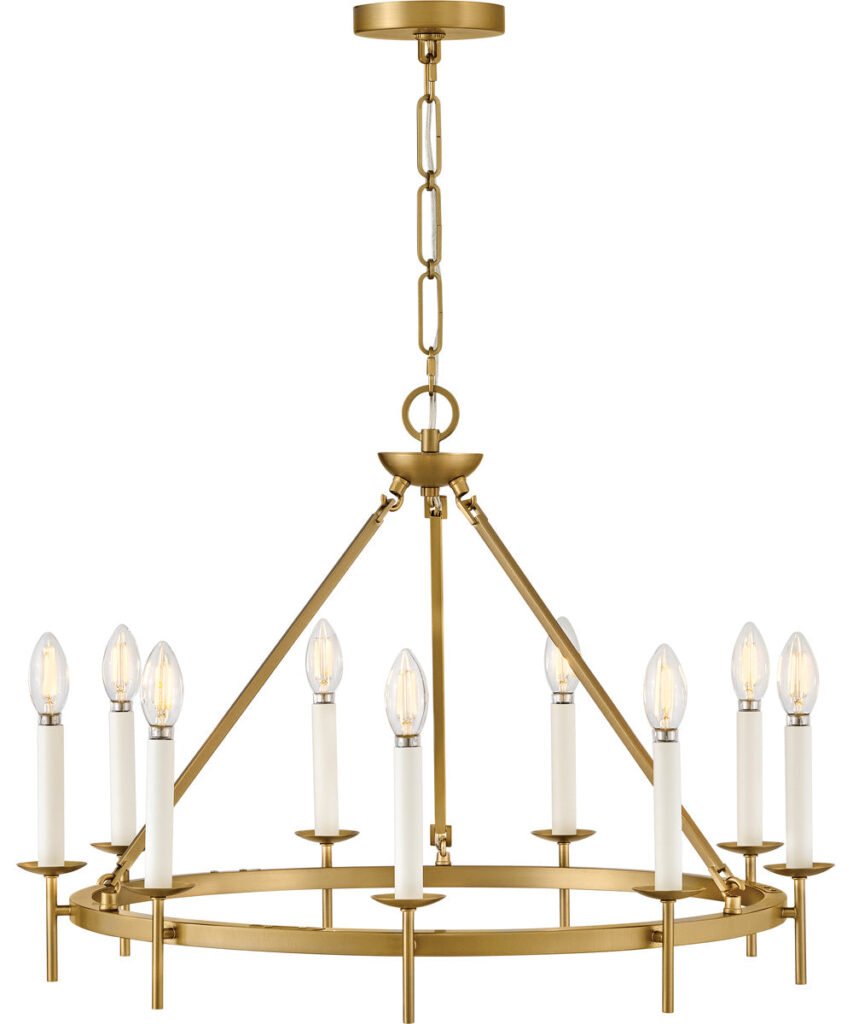 Zebbug Nine Candle Brass Ring Chandelier – image 3