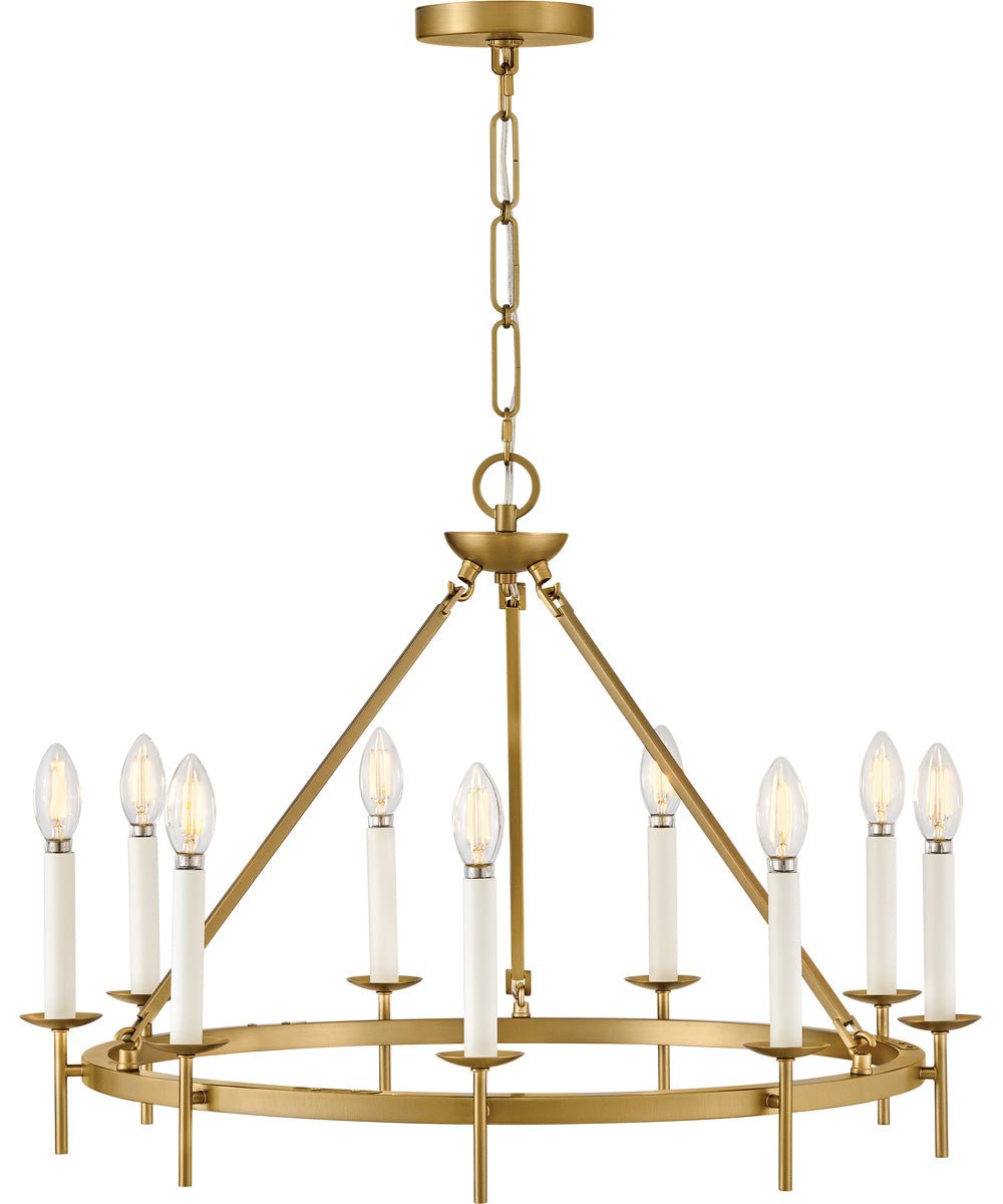 Zebbug Nine Candle Brass Ring Chandelier – image 3