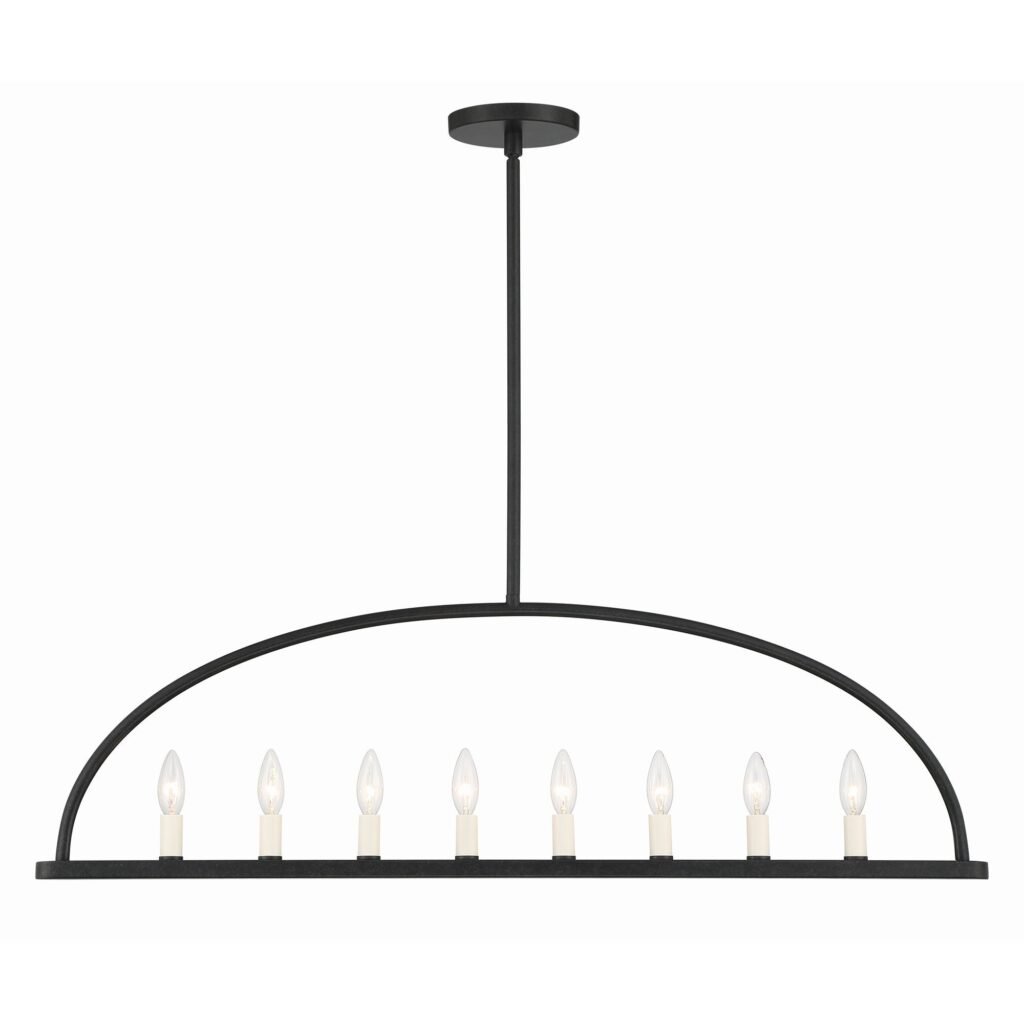 Predappio Black Arched Linear Candle Chandelier