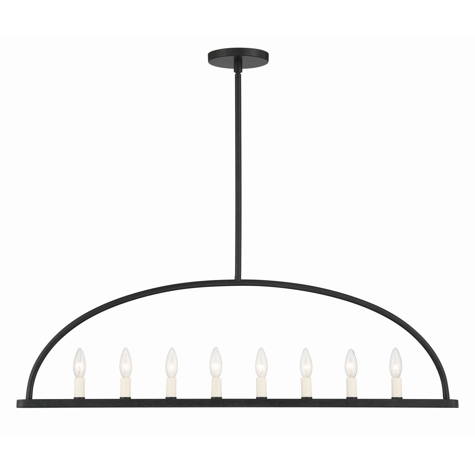 Predappio Black Arched Linear Candle Chandelier