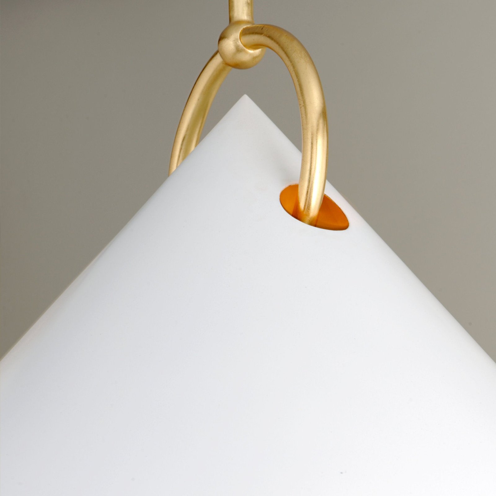 Berceto Gold Leaf Lined White Conical Pendant – image 3