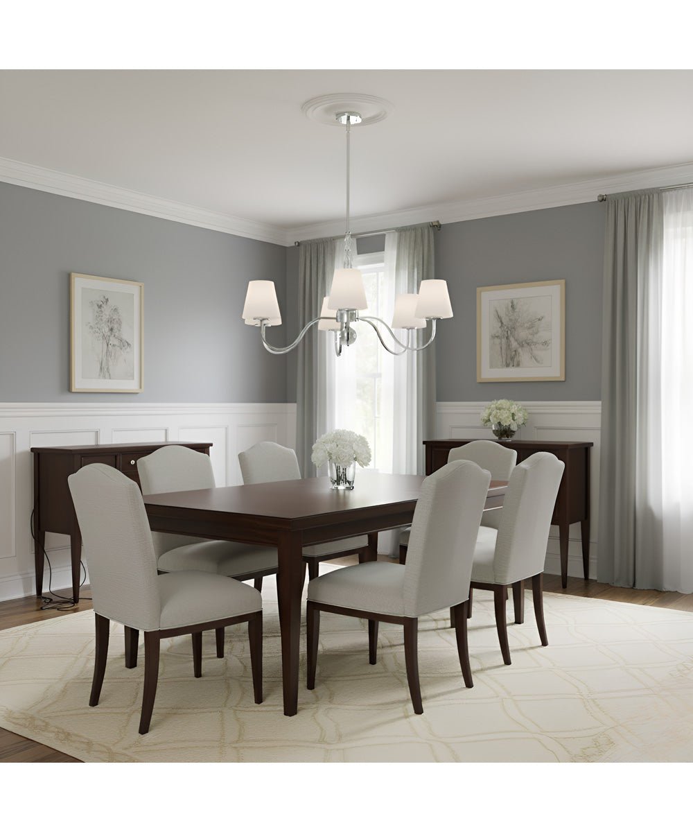 Toroni Chrome Opal Glass Five Arm Chandelier – image 3