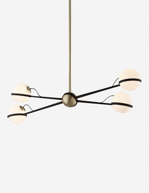 Moutsouna Brushed Brass Four Arm Iron Chandelier