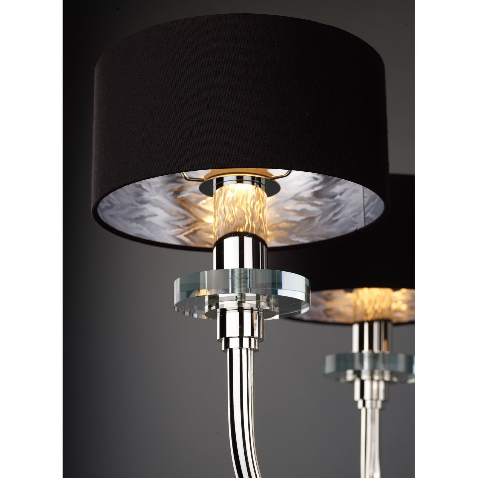 Soufli Silver Plated Black Shade Chandelier – image 3