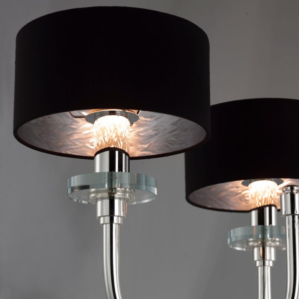 Soufli Silver Plated Black Shade Chandelier – image 2