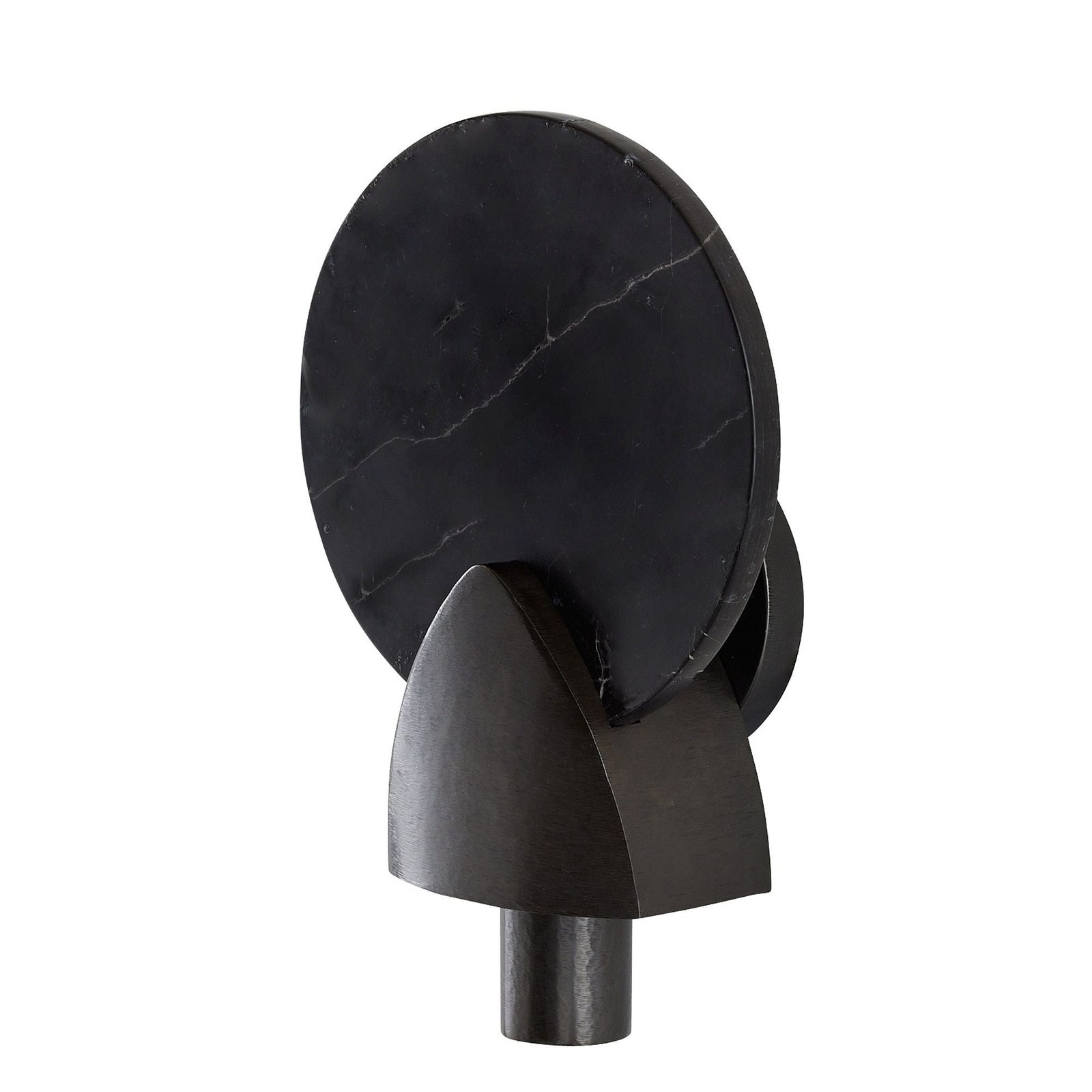 Platres Black Marble Disc Bronze Plate Wall Sconce