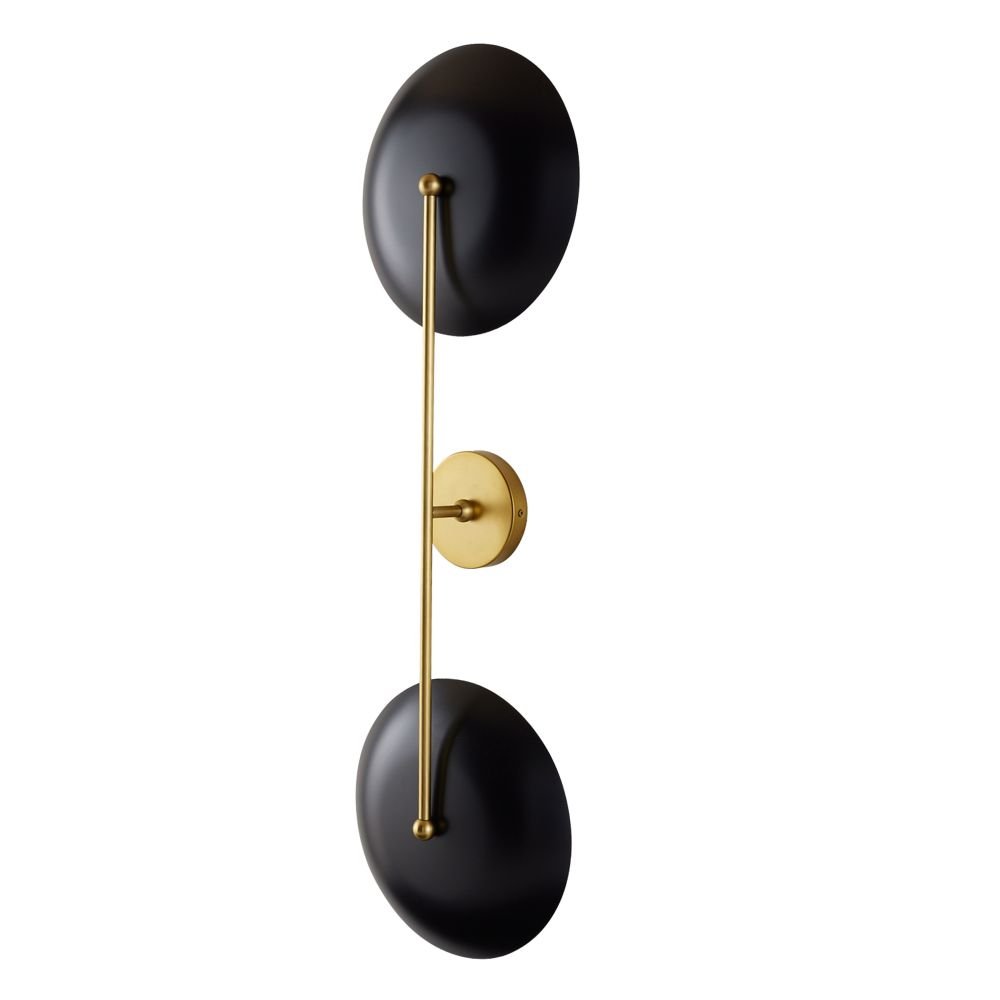 Manolates Stepped Double Rod Brass Bronze Wall Sconce