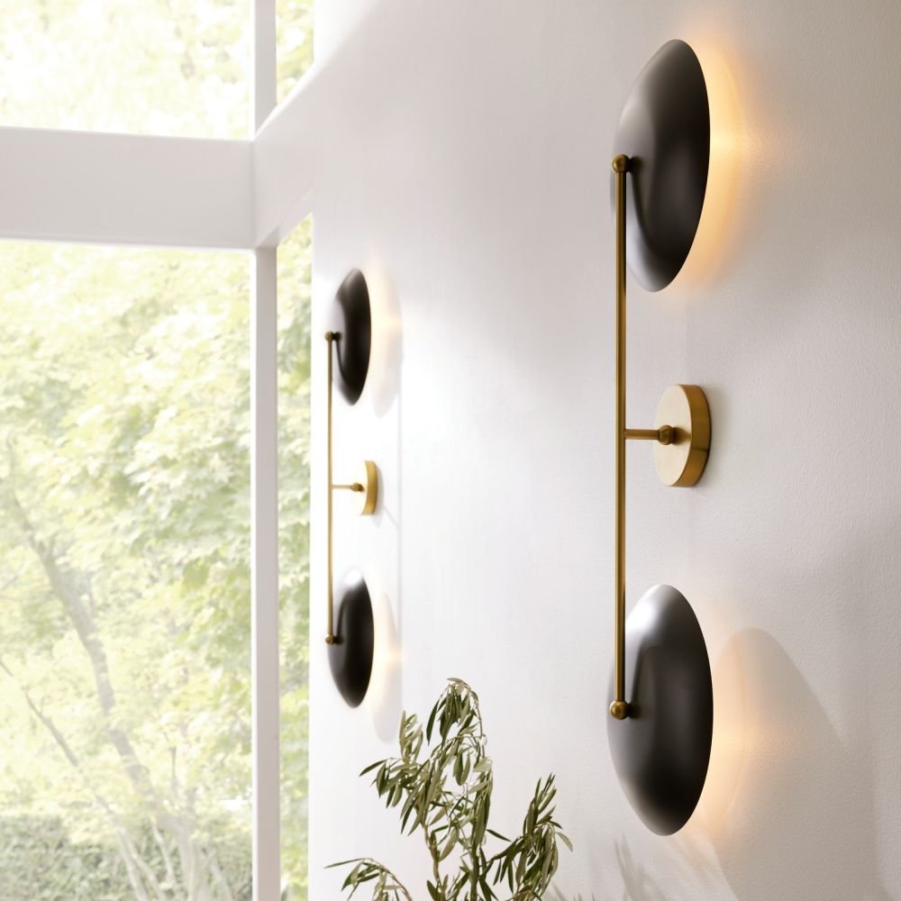 Manolates Stepped Double Rod Brass Bronze Wall Sconce – image 2