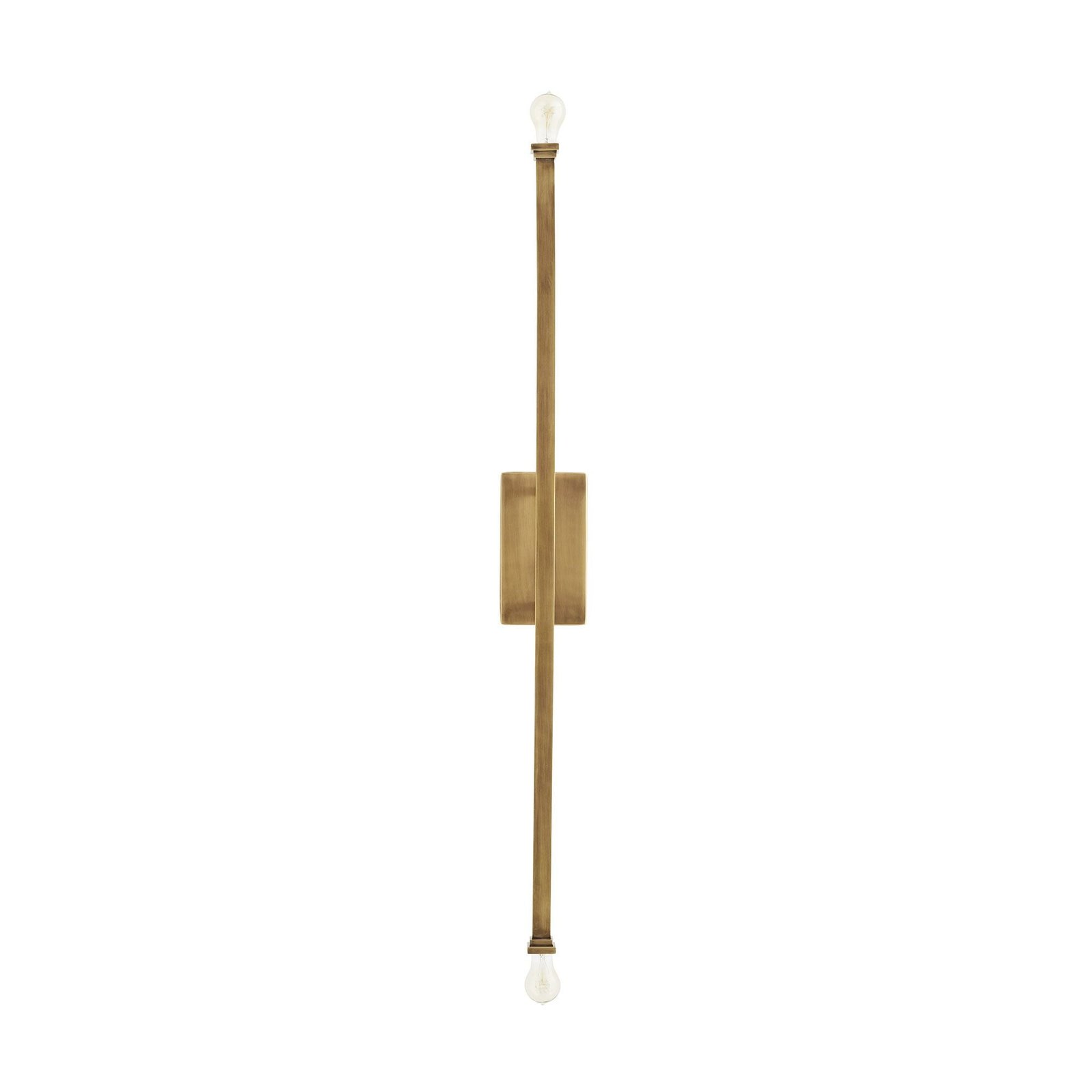Kontakeika Long Rod Body Double Bulb Antique Brass Wall Sconce
