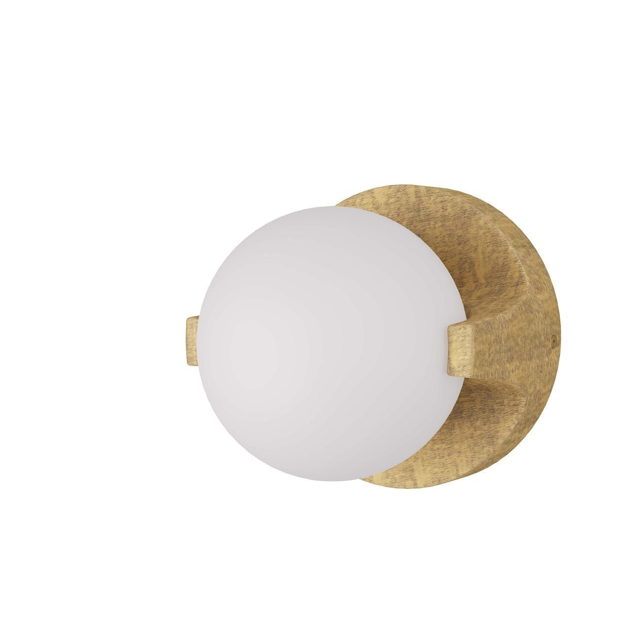 Grottole Opal Glass Globe Antiqued Brass Disc Wall Sconce