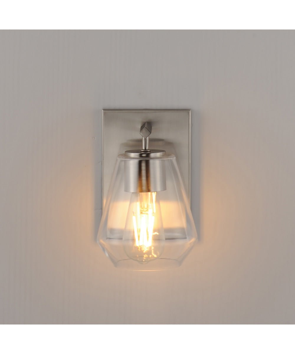 Vimioso Angular Clear Glass Satin Nickel Wall Sconce – image 3