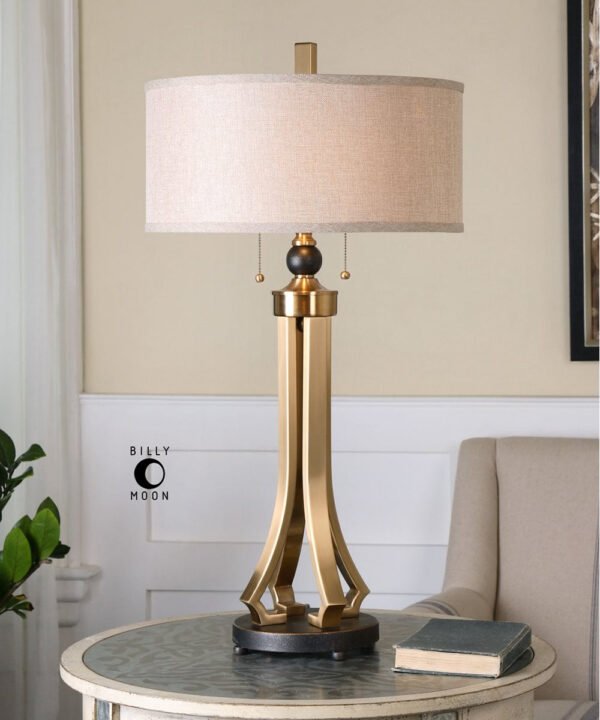 Lithakia Double Bulb Brass Table Lamp