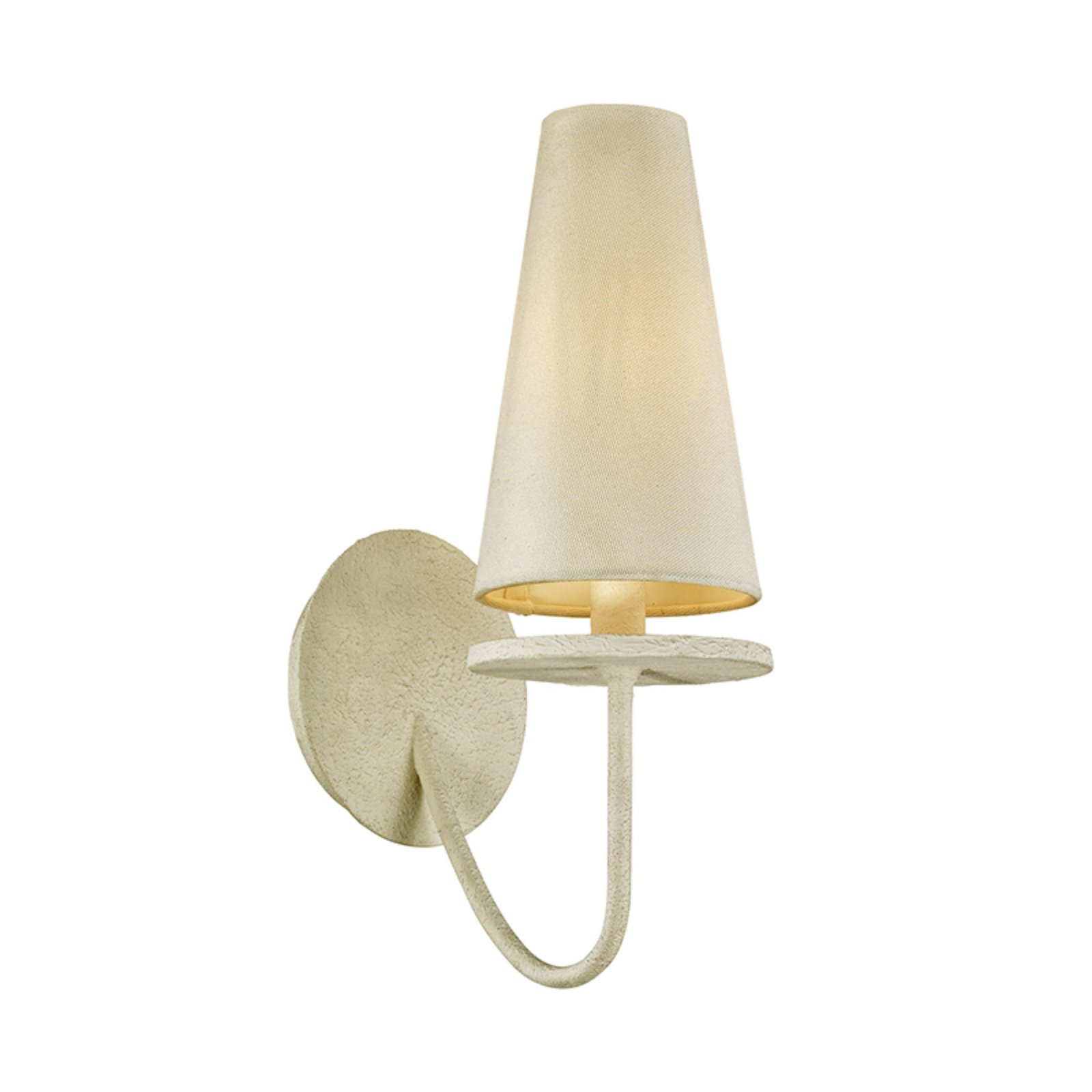 Kastelli White Hammered Iron Arm Shade Wall Sconce