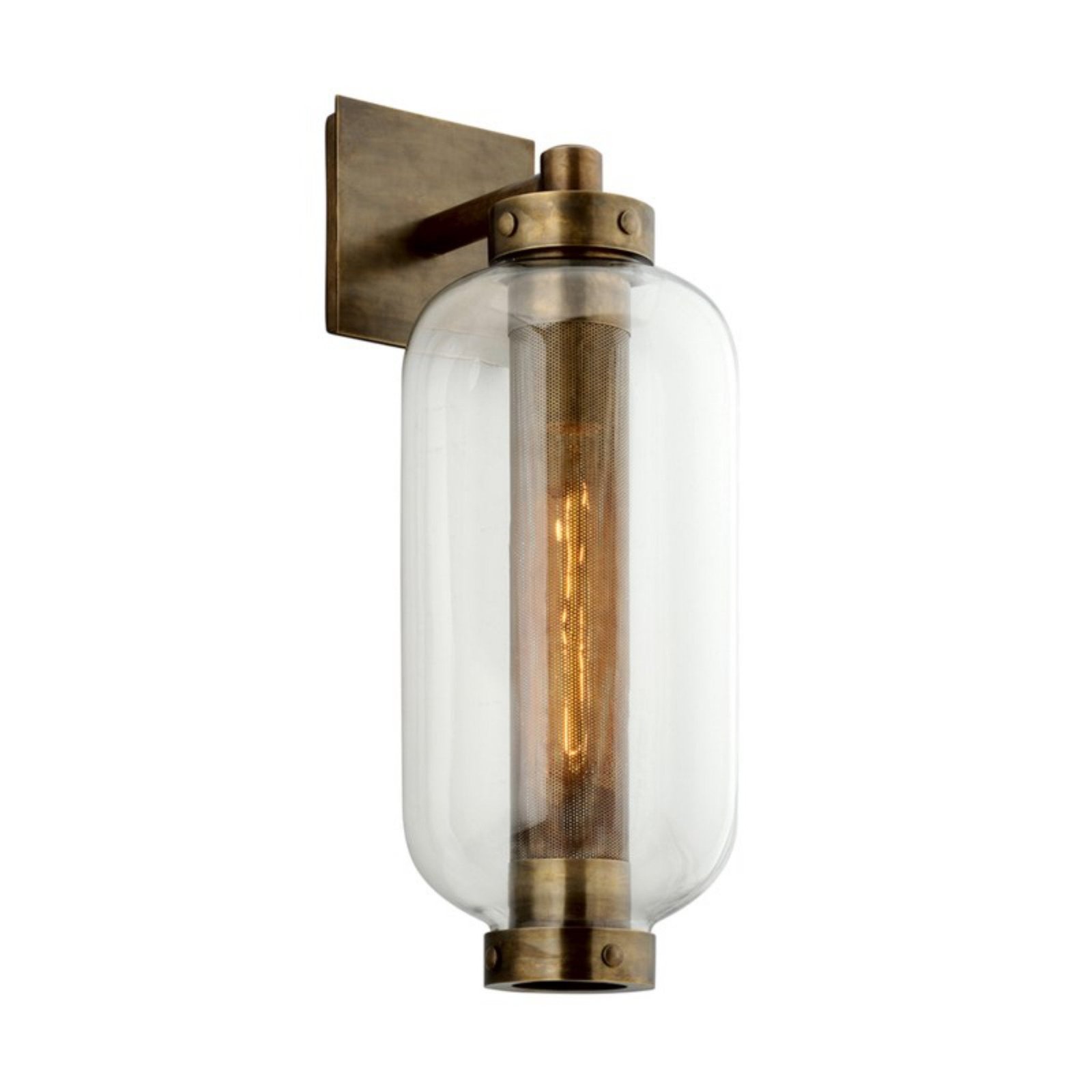 Palekastro Solid Brass Glass Cylinder Outdoor Wall Light