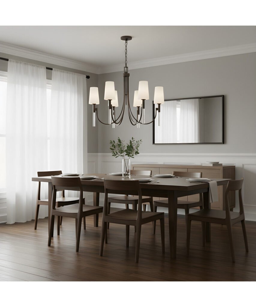 Lubriano Opal Camlı Koyu Metal Avize – image 3
