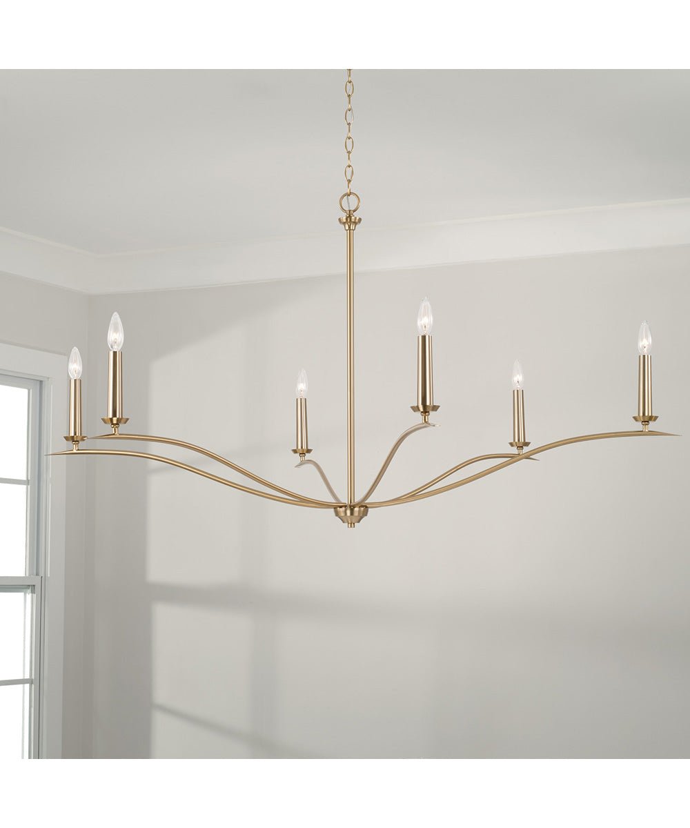Leucate Wide Arm Matte Brass Chandelier – image 2