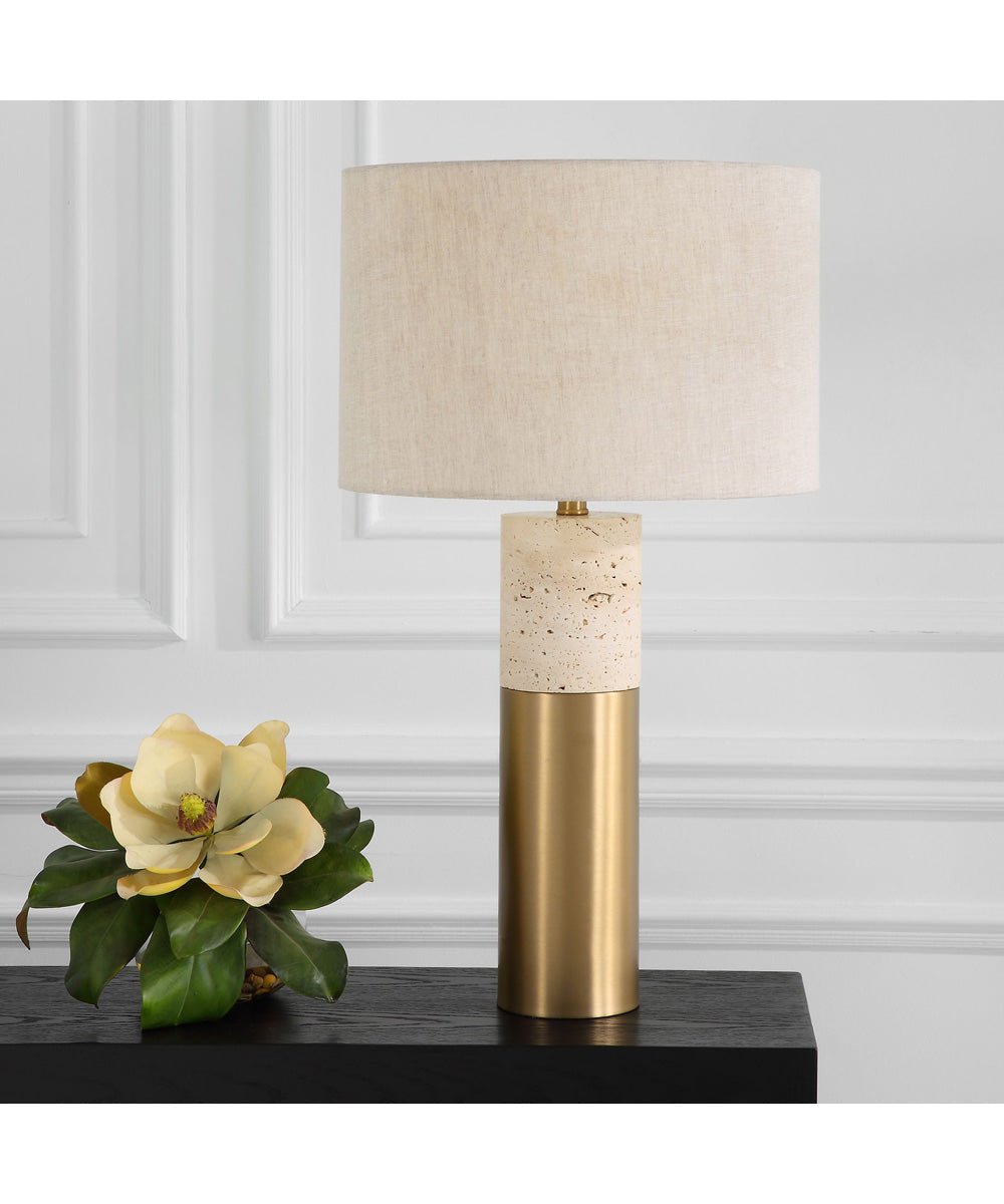 Vathia Brushed Brass Column Table Lamp – image 3