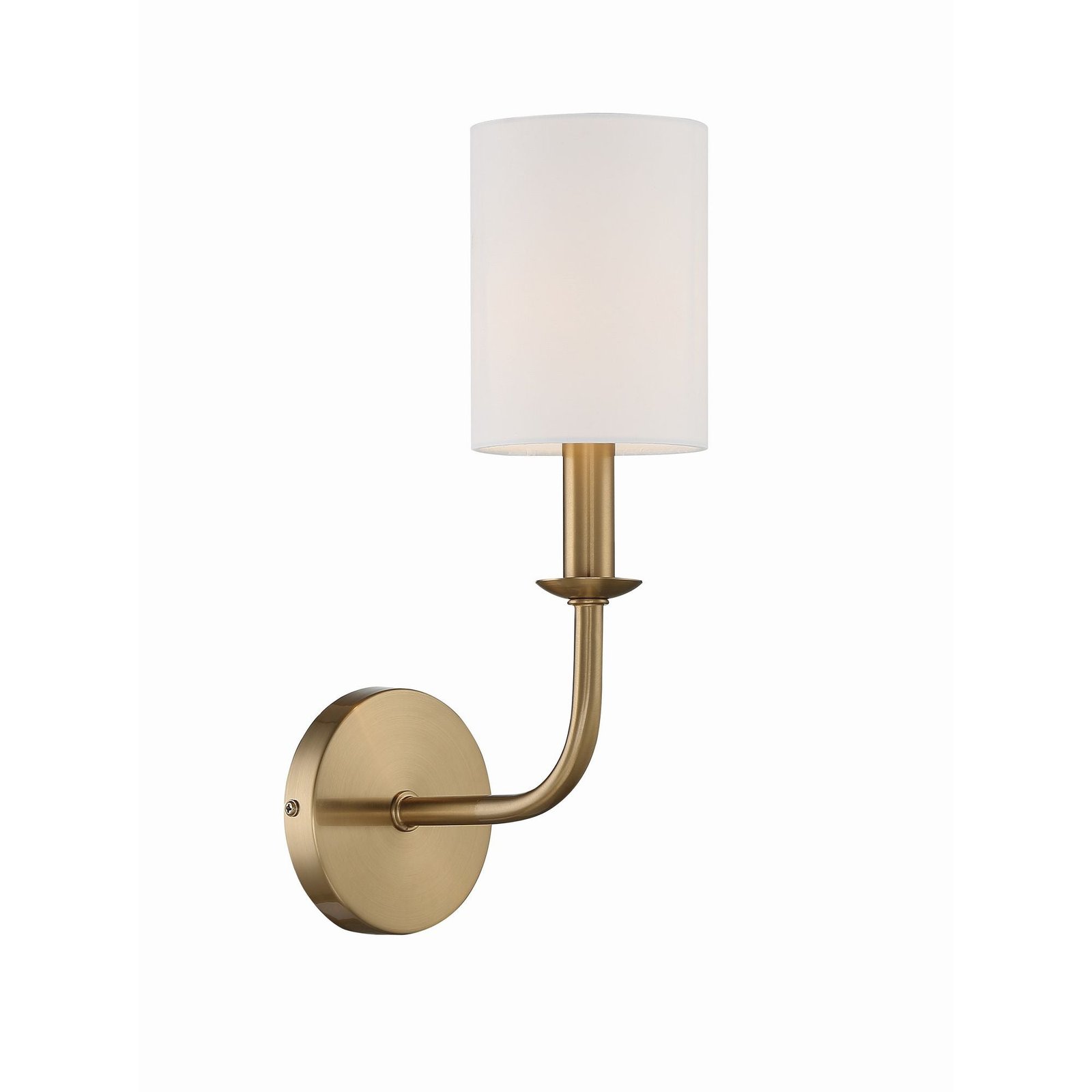 Malaxa Slim Body Fabric Shade Antiqued Brass Wall Sconce
