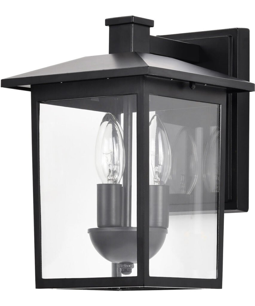 Ansedonia Wide Roof Three Candle Black Lantern Outdoor Wall Light – image 2