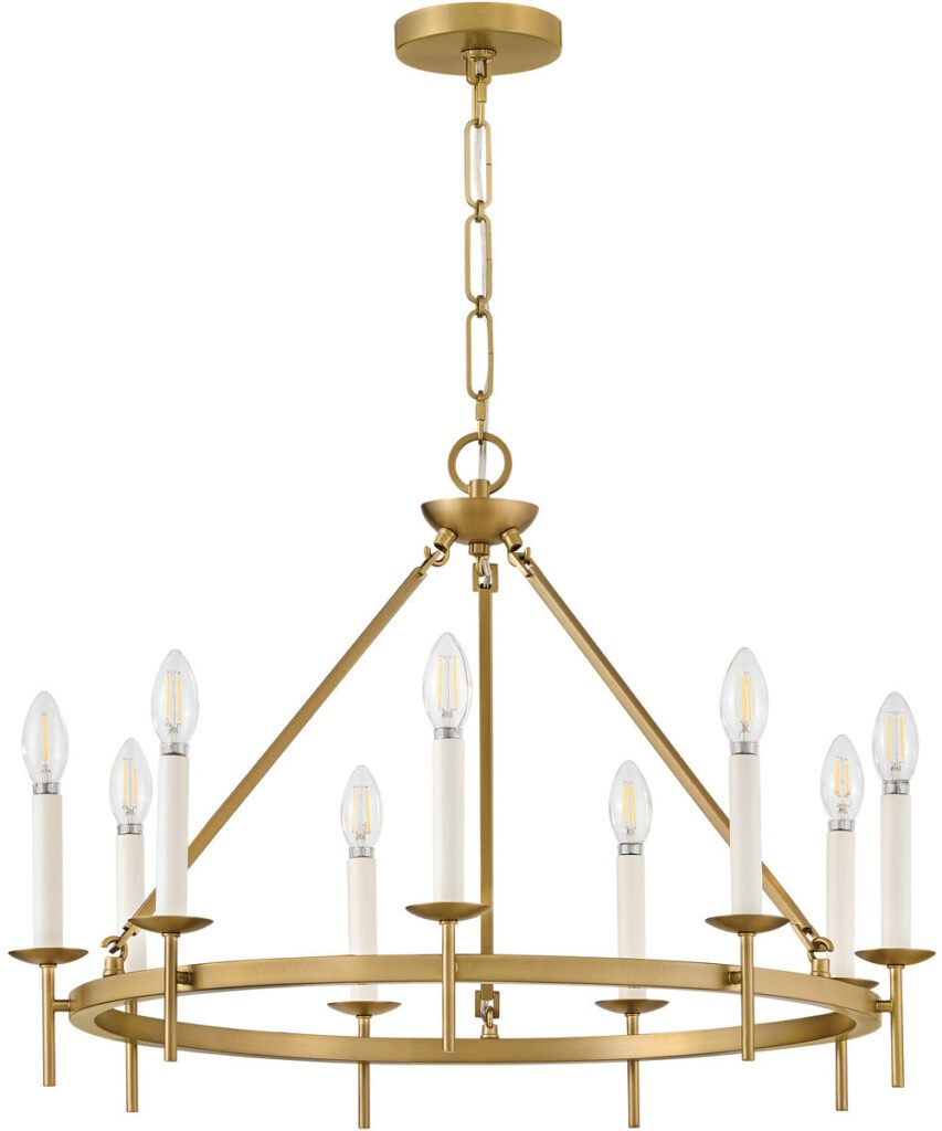 Zebbug Nine Candle Brass Ring Chandelier – image 2