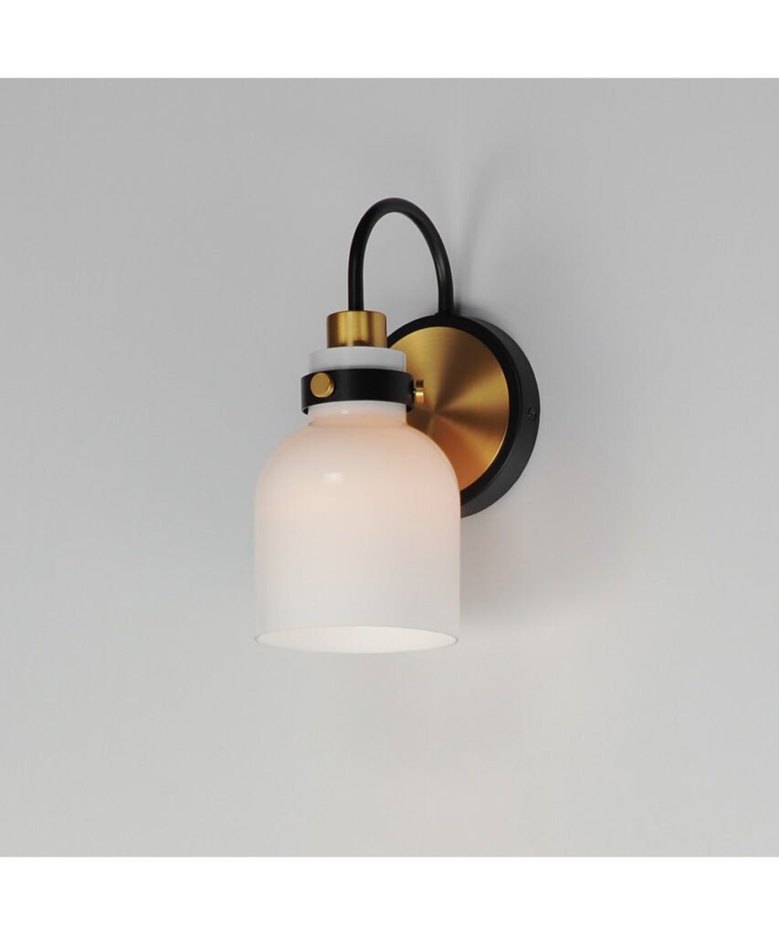 Ucanha Opal Glass Bell Head Satin Brass Wall Sconce – image 3
