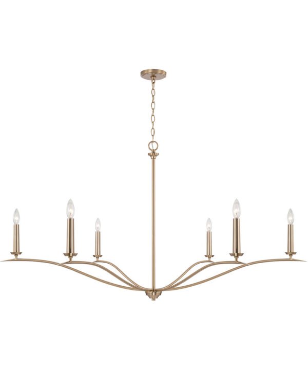 Leucate Wide Arm Matte Brass Chandelier