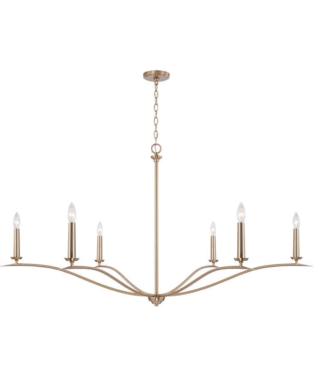 Leucate Wide Arm Matte Brass Chandelier