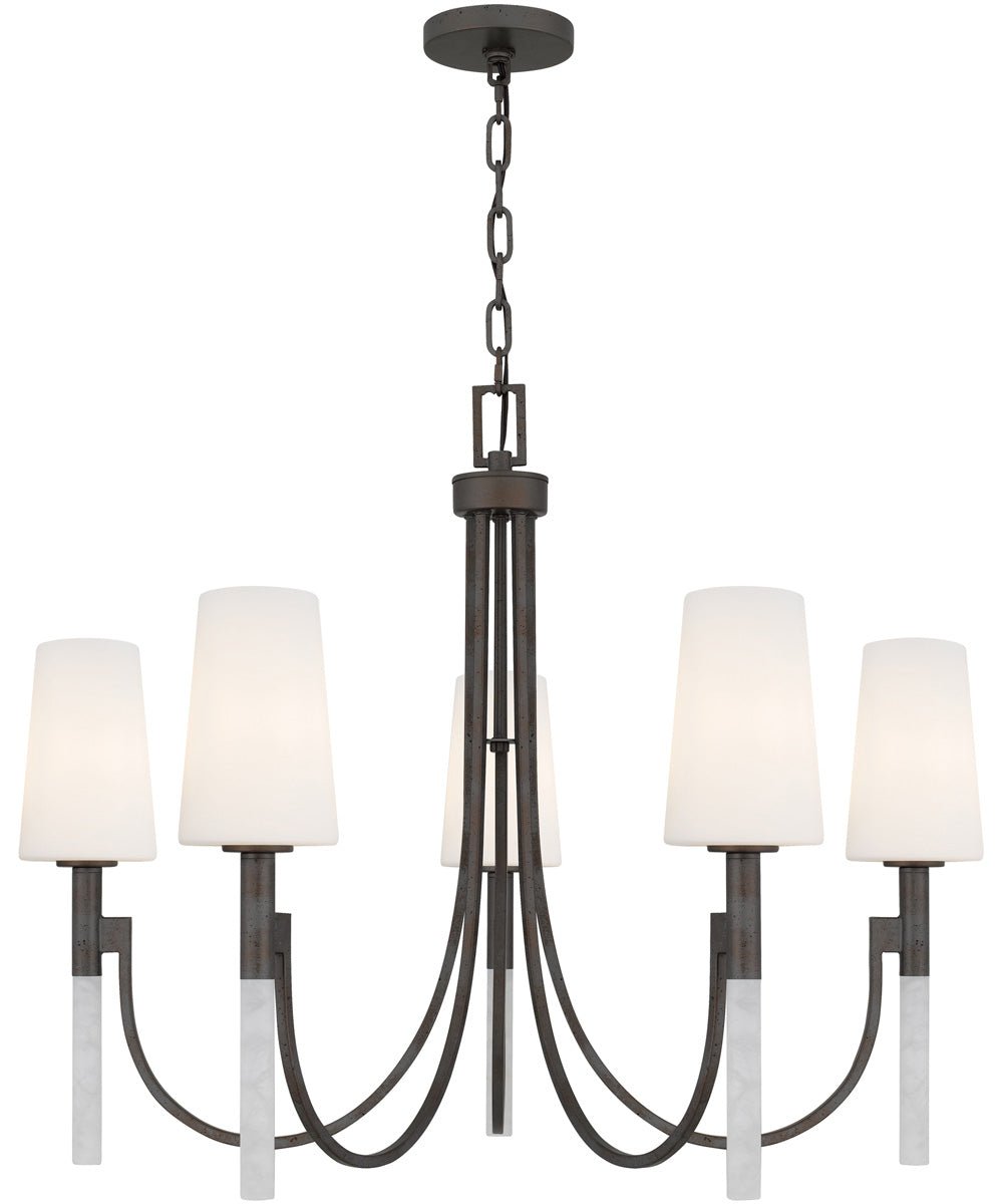 Lubriano Opal Camlı Koyu Metal Avize