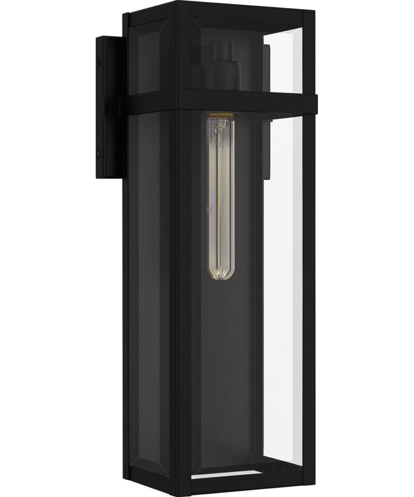 Kapetaniana Slim Long Bevelled Glass Black Outdoor Wall Light – image 2