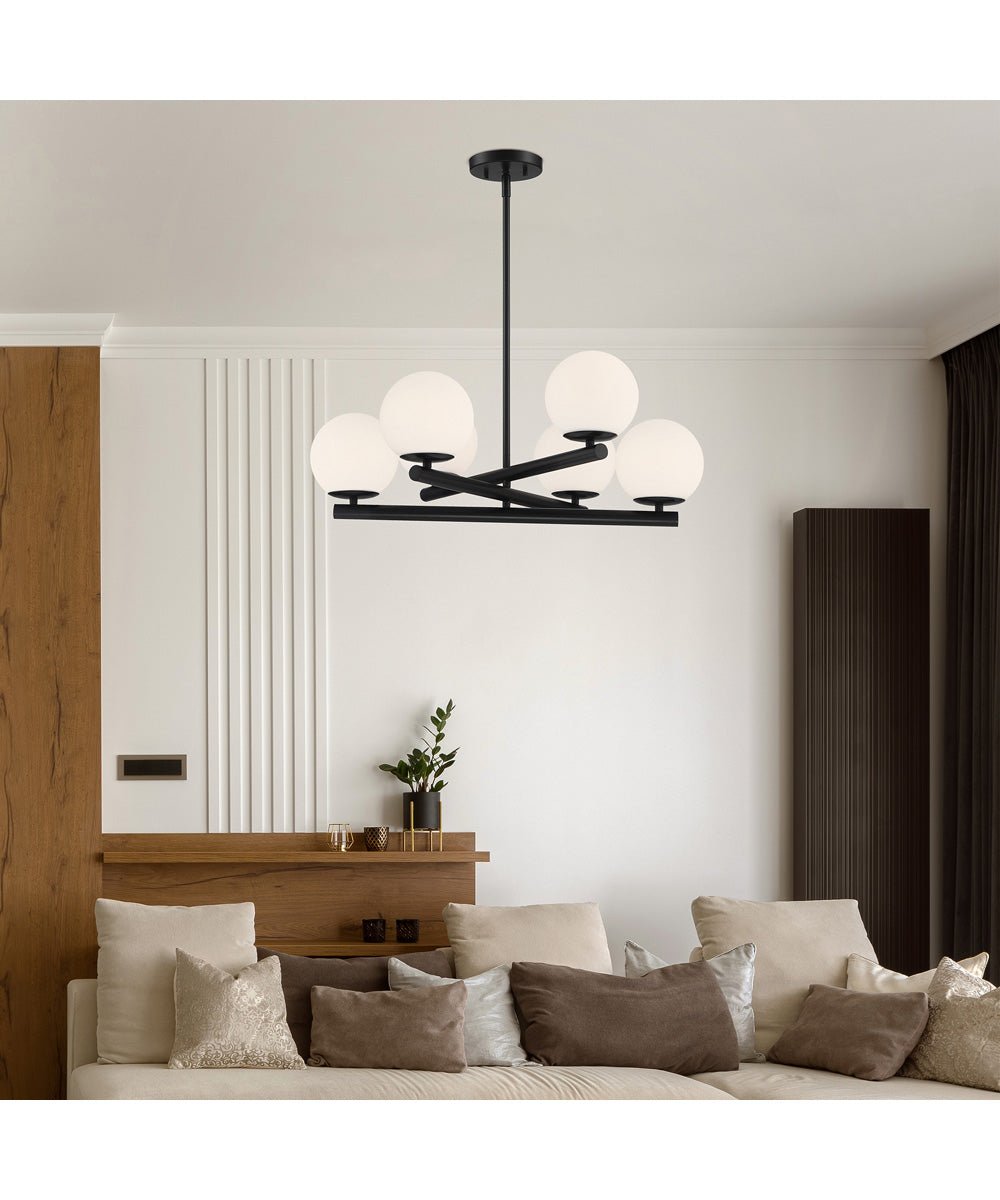 Saida Opal Globe Black Horizontal Chandelier – image 2