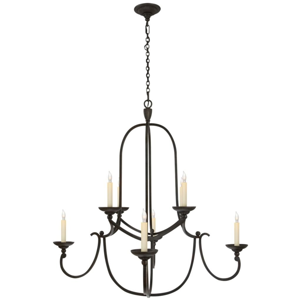 Verucchio Eight Arm Iron Filament Chandelier