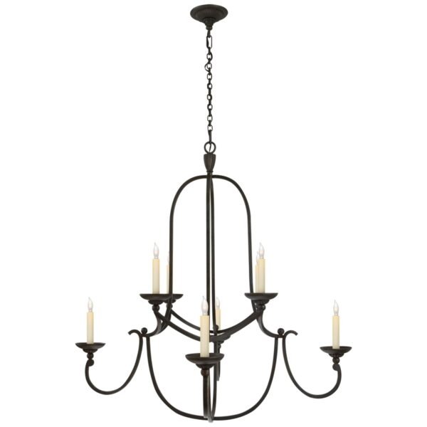 Verucchio Eight Arm Iron Filament Chandelier