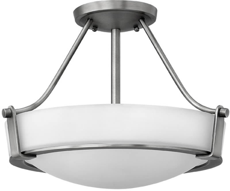 Istiaia Antique Nickel White Glass Bowl Pendant – image 2