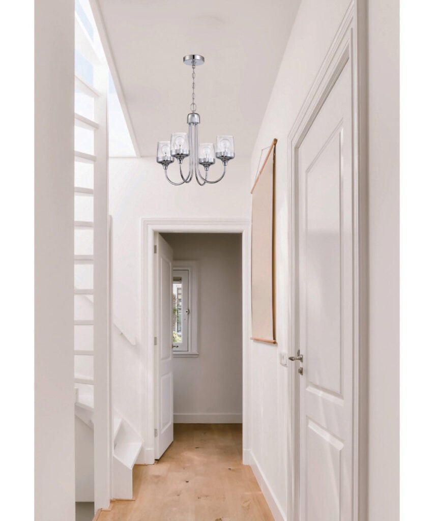 Unije Chrome Clear Glass Four Arm Chandelier – image 2