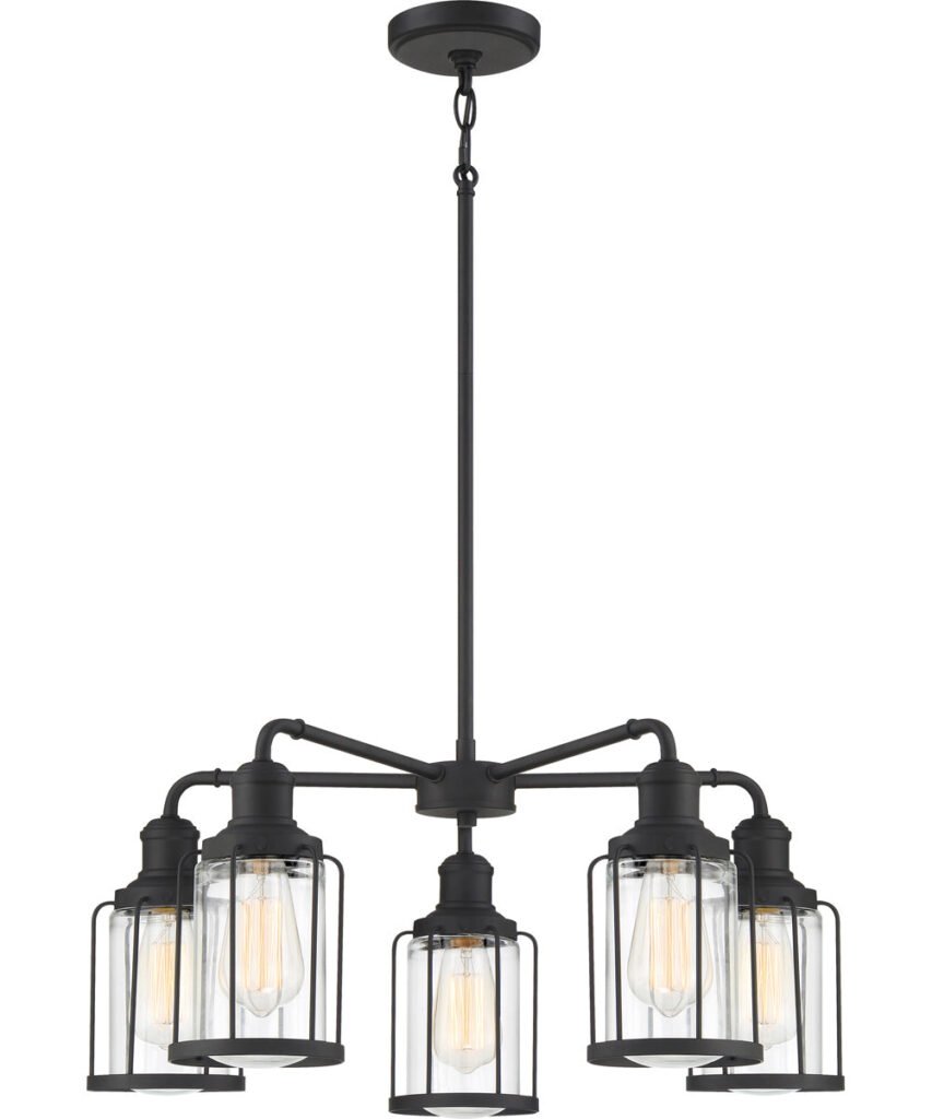 Saranda Cage Glass Black Chandelier