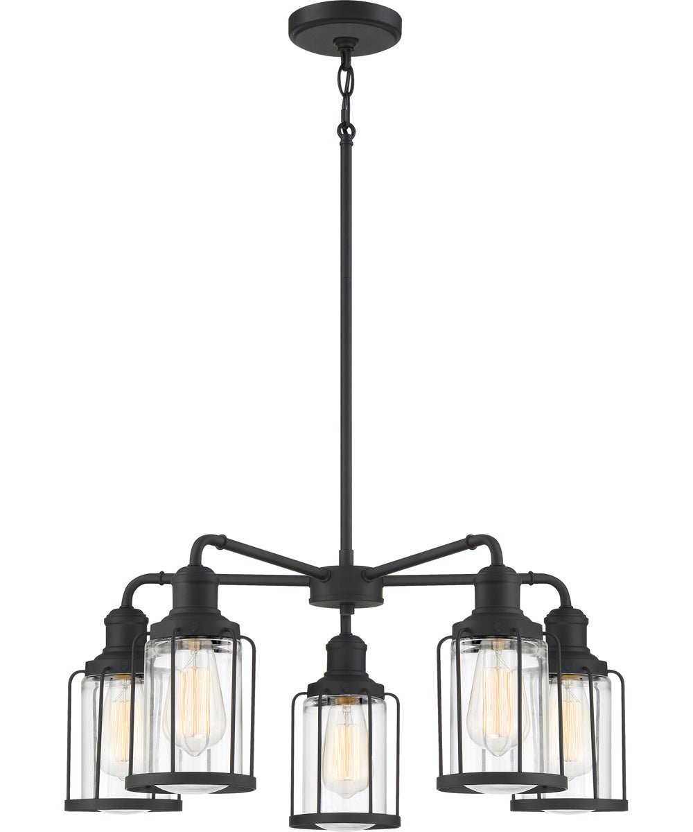 Saranda Cage Glass Black Chandelier