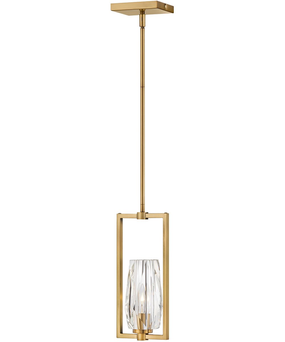 Valras Rectangular Framed Brass Pendant