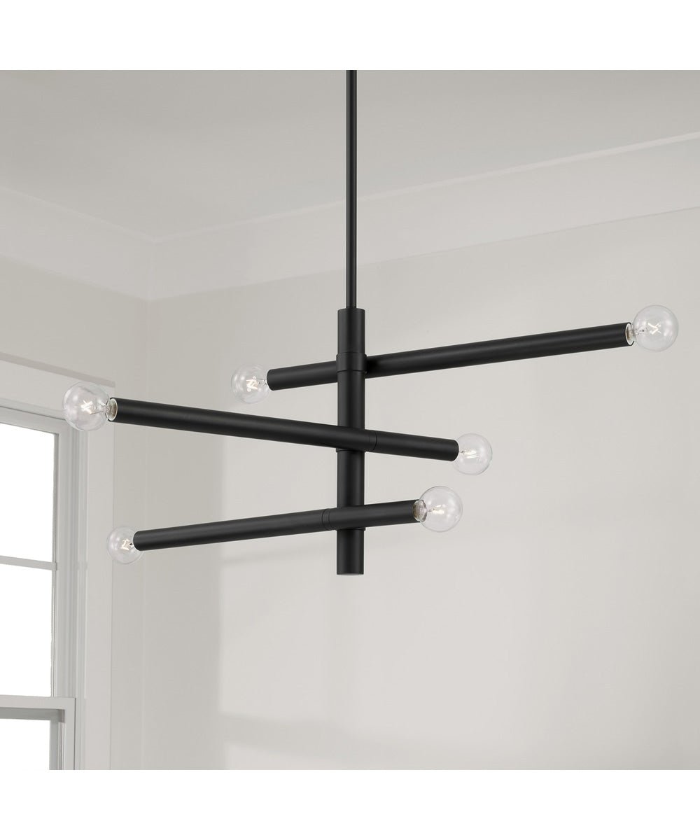 Lechonia Matte Black Multi Arm Modern Chandelier – image 2