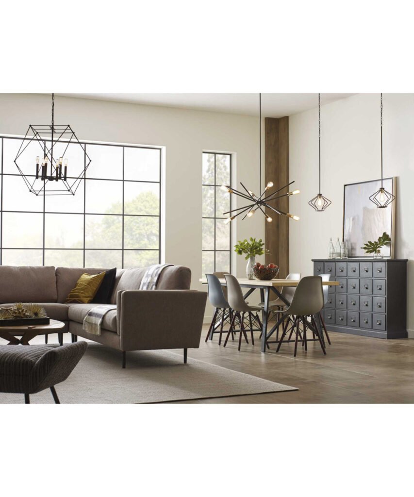 Formigine Black Geometric Cage Pendant Light – image 3
