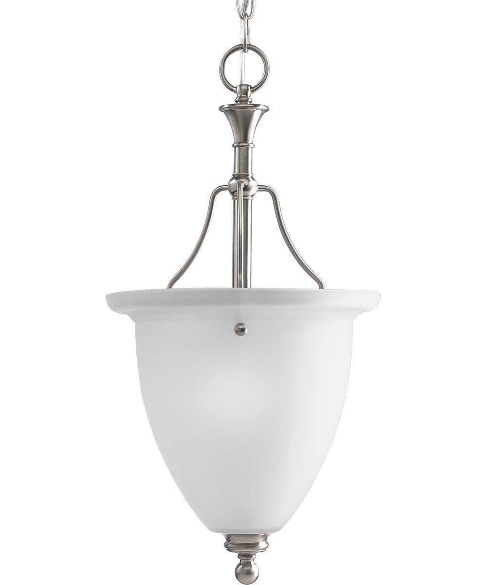 Polychrono Brushed Nickel Bell Glass Pendant