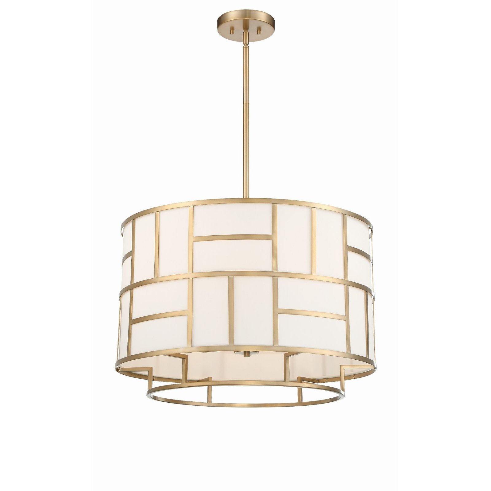 Dovadola Gold Geometric Framed Drum Chandelier