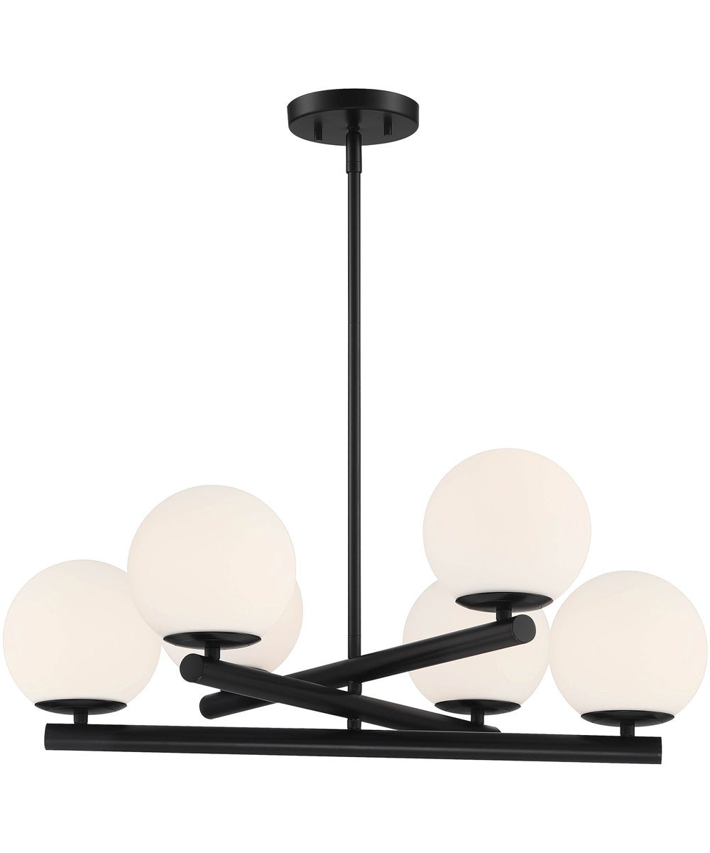 Saida Opal Globe Black Horizontal Chandelier