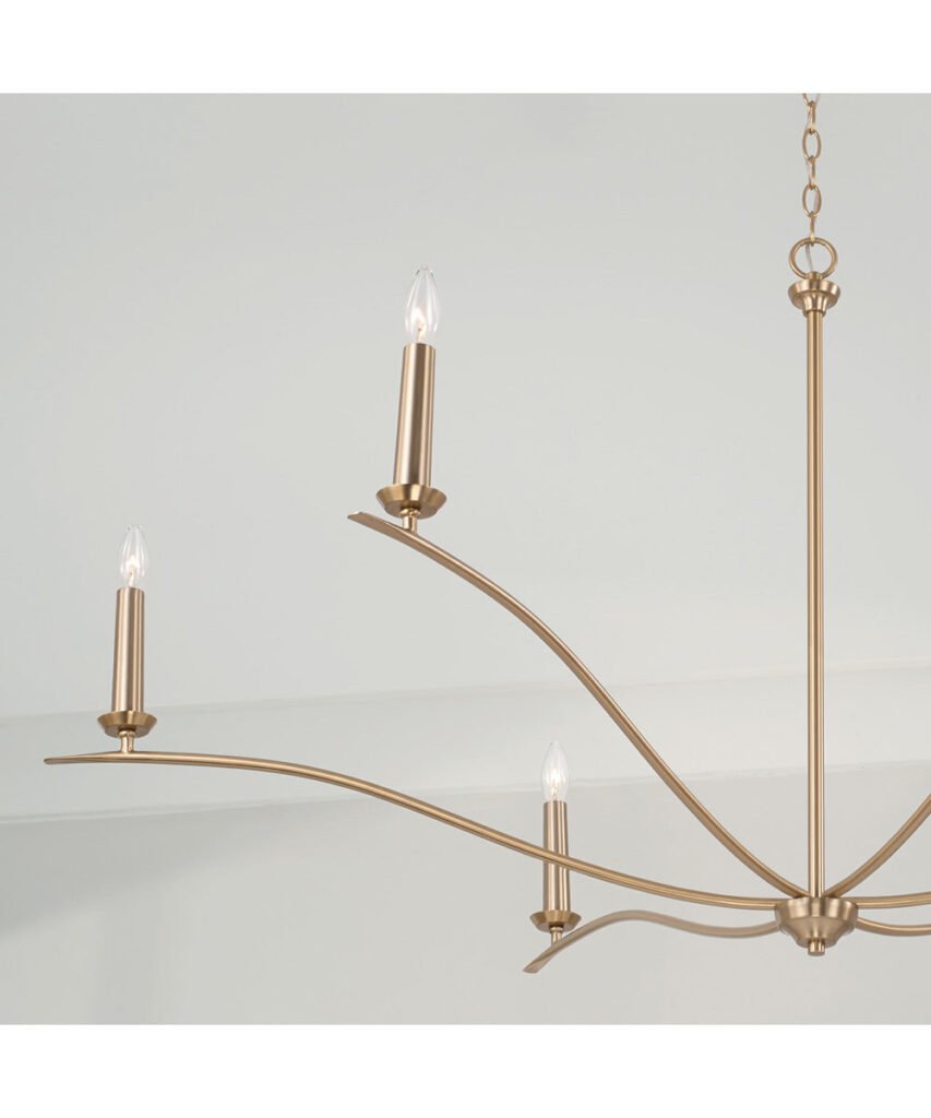 Leucate Wide Arm Matte Brass Chandelier – image 3