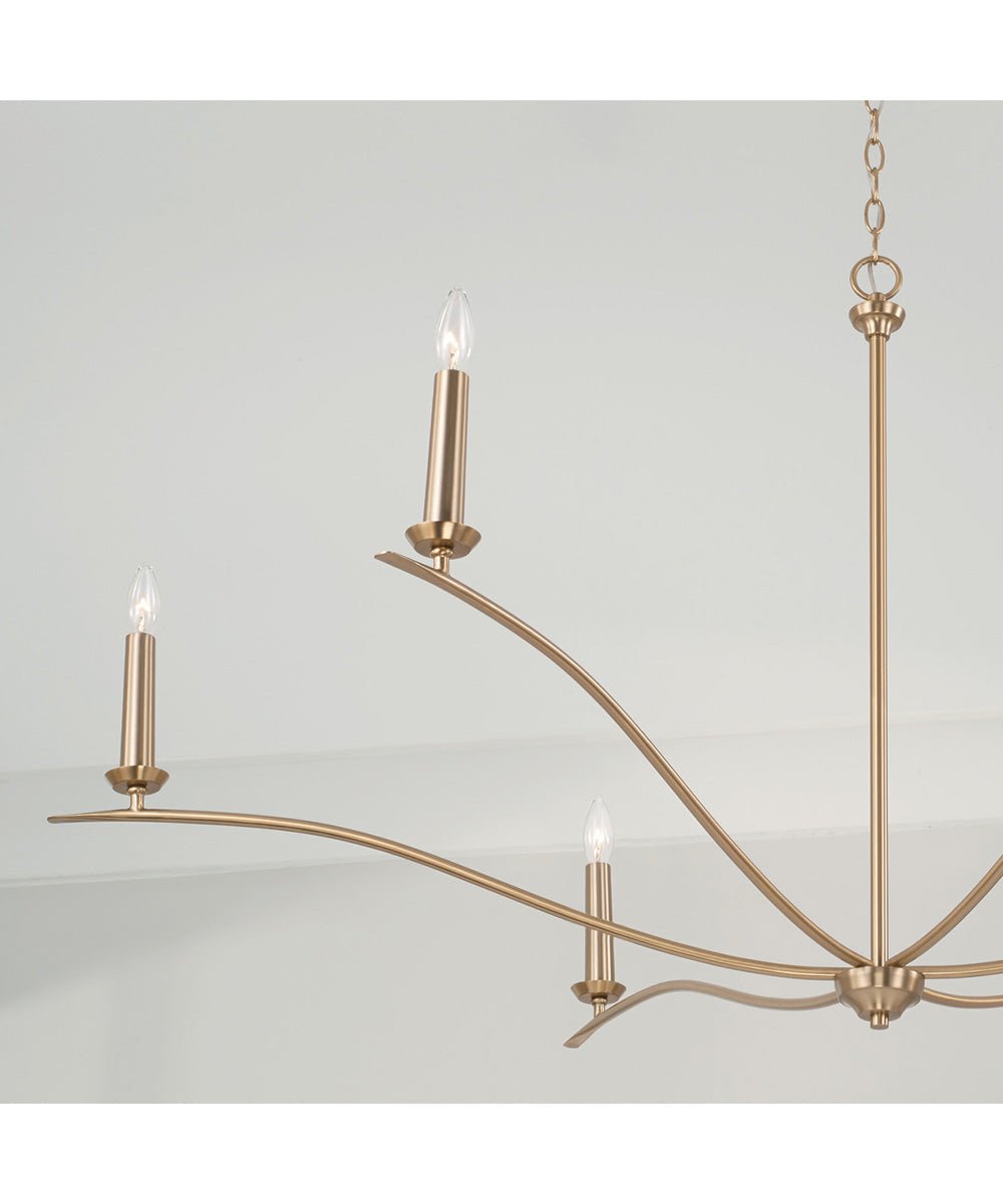 Leucate Wide Arm Matte Brass Chandelier – image 3