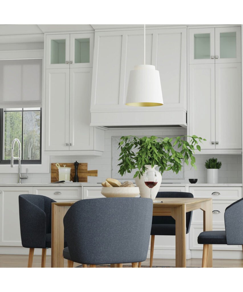 Vendres Matte White Metal Pendant – image 2