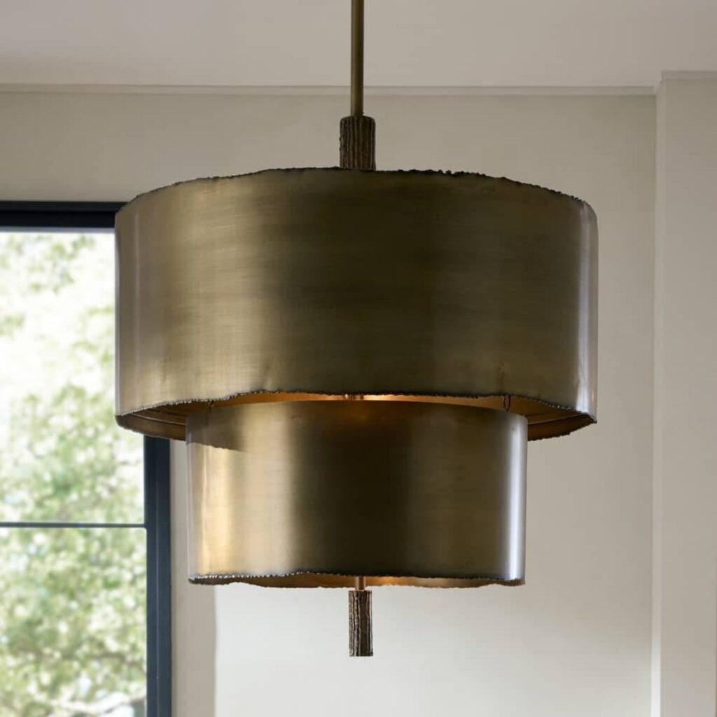 Castellammare Antique Brass Two Tier Drum Chandelier – image 2