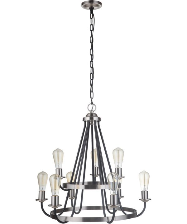 Zocca Black Nickel Industrial Chandelier